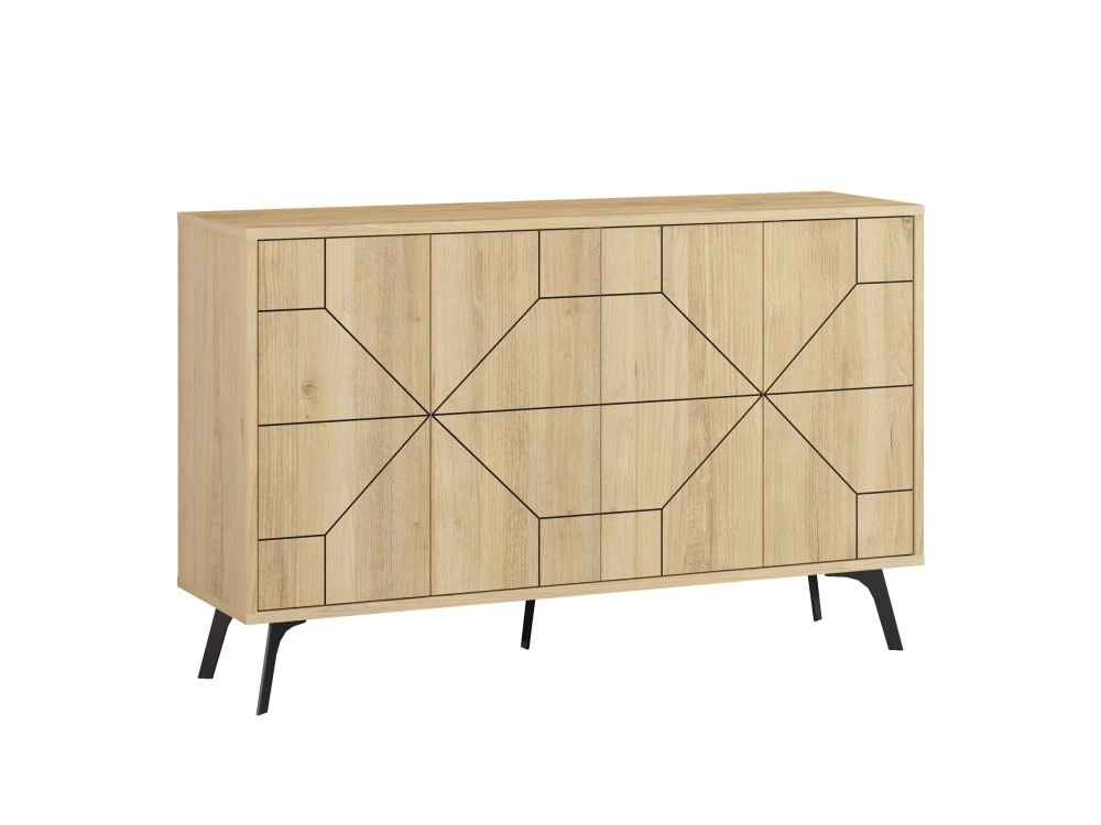 Aparador de madera "Dune" - 123 x 35 x 62 cm - Beige