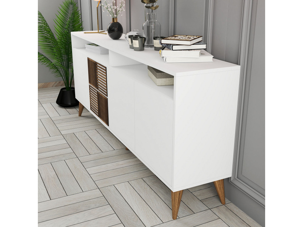 Consola de madera "Milan" - 180 x 35 x 78 cm - Blanco