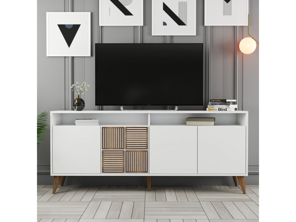 Consola de madera "Milan" - 180 x 35 x 78 cm - Blanco