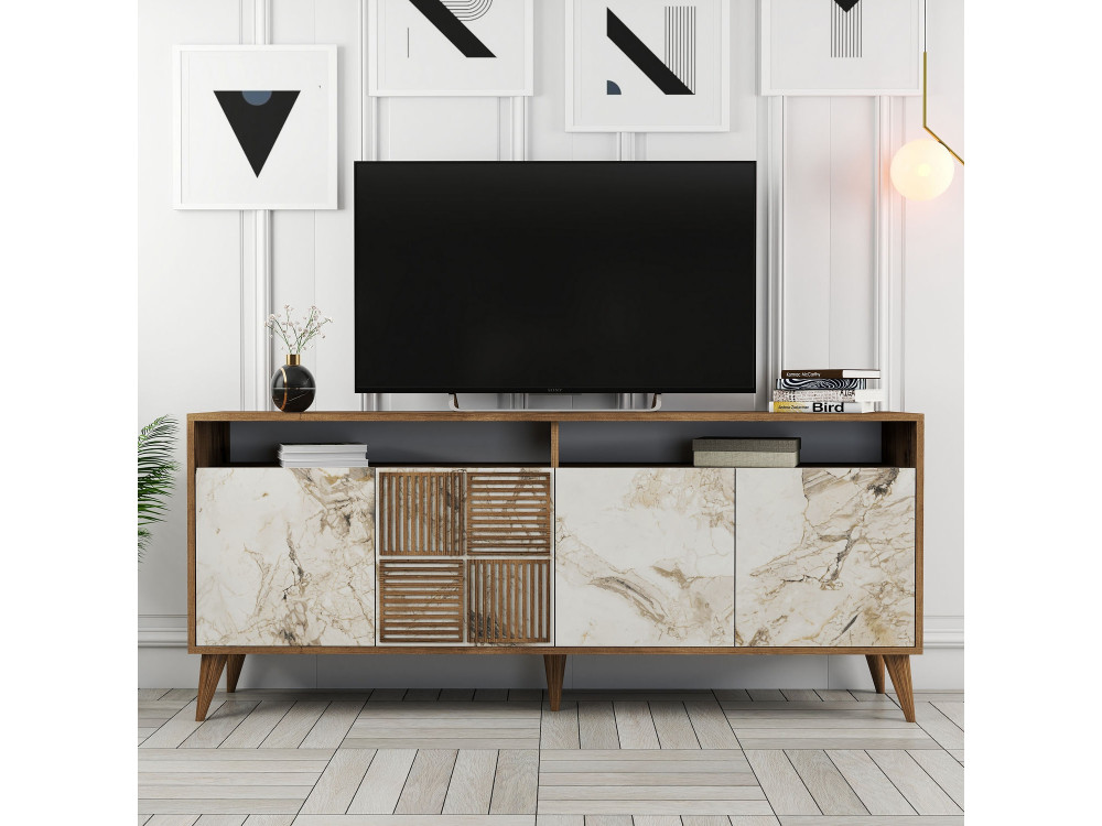 Consola de madera "Milan" 180 x 35 x 78 cm - Nogal