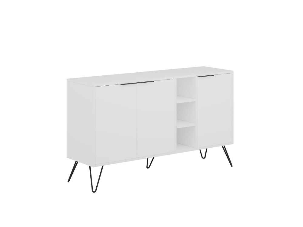 Aparador de madera "Clara" - 142 x 35 x 83 cm - Blanco