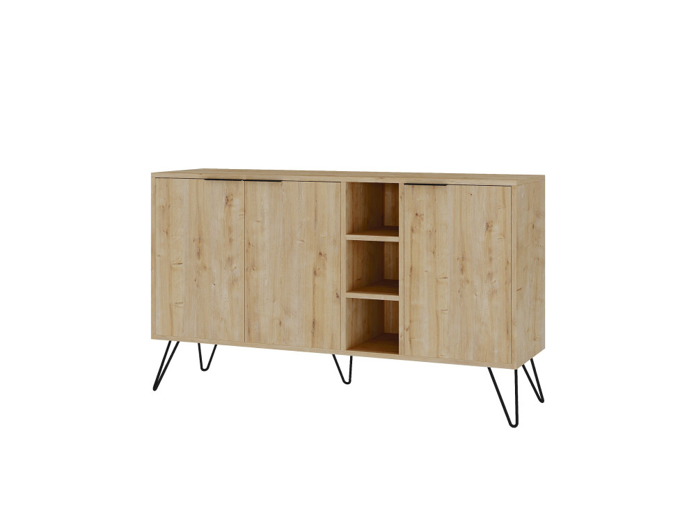 Aparador de madera "Clara" - 142 x 36 x 83 cm - Beige