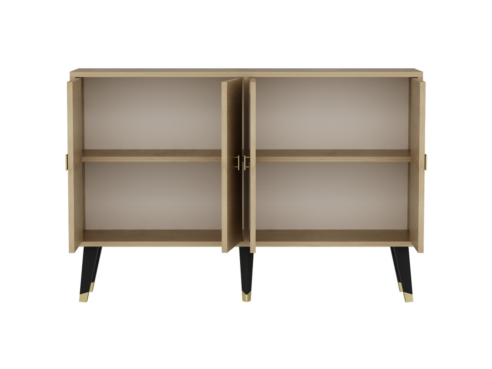 Aparador de madera "Ahart" - 120 x 30 x 80 cm - Roble Zafiro Dorado