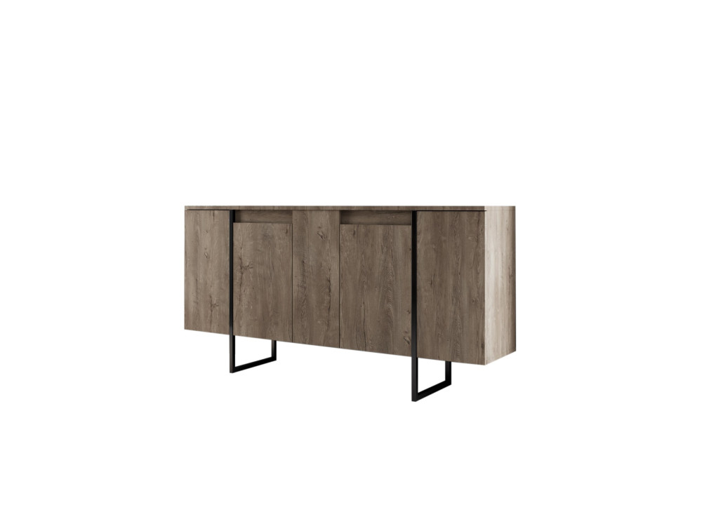 Aparador de madera "Luxe" - 160 x 35 x 80 cm - Nogal negro