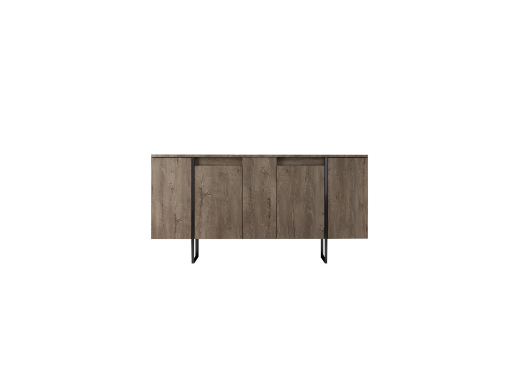 Aparador de madera "Luxe" - 160 x 35 x 80 cm - Nogal negro
