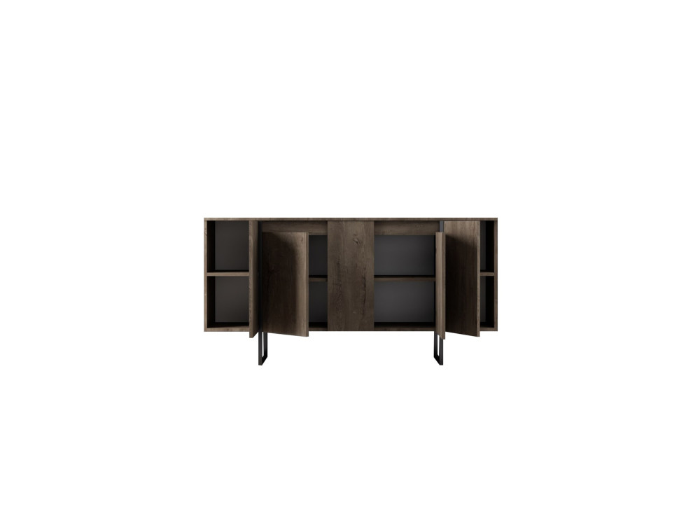 Aparador de madera "Luxe" - 160 x 35 x 80 cm - Nogal negro