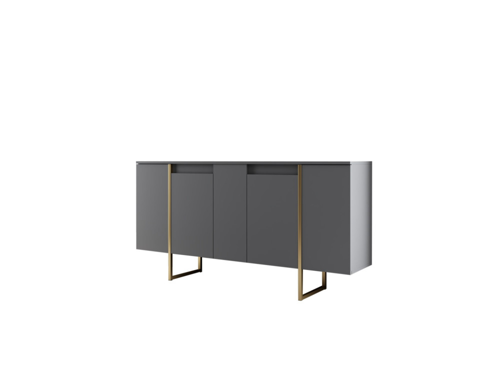Aparador de madera "Luxe" - 160 x 35 x 80 cm - Oro antracita