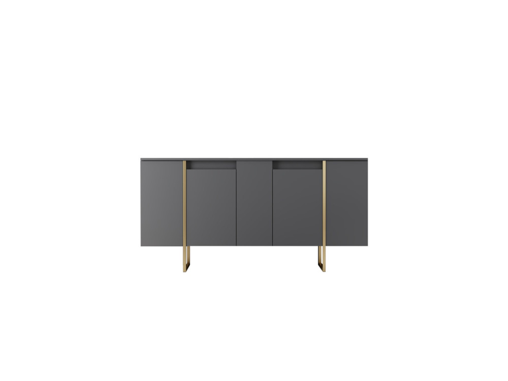 Aparador de madera "Luxe" - 160 x 35 x 80 cm - Oro antracita