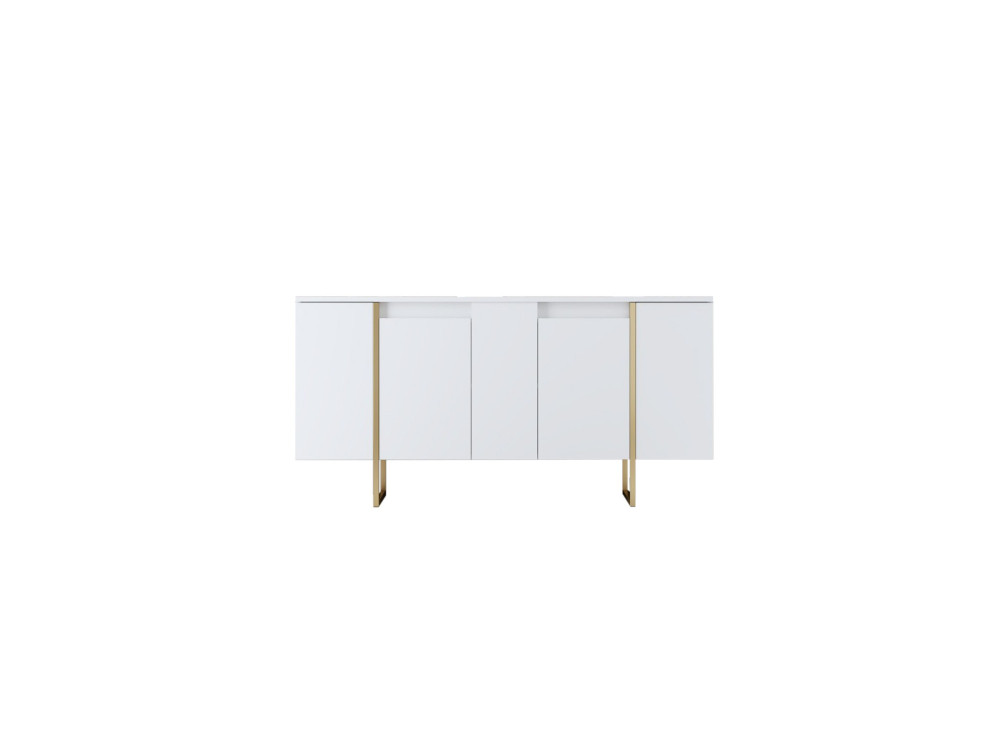 Aparador de madera "Luxe" - 160 x 35 x 80 cm - Oro blanco