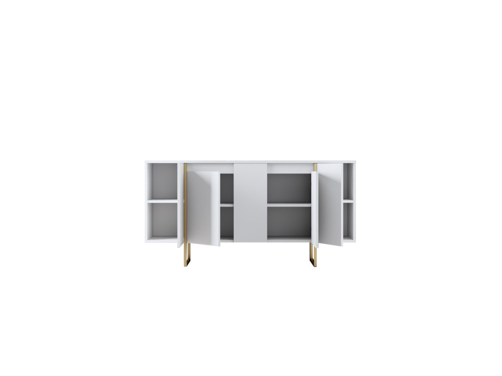 Aparador de madera "Luxe" - 160 x 35 x 80 cm - Oro blanco