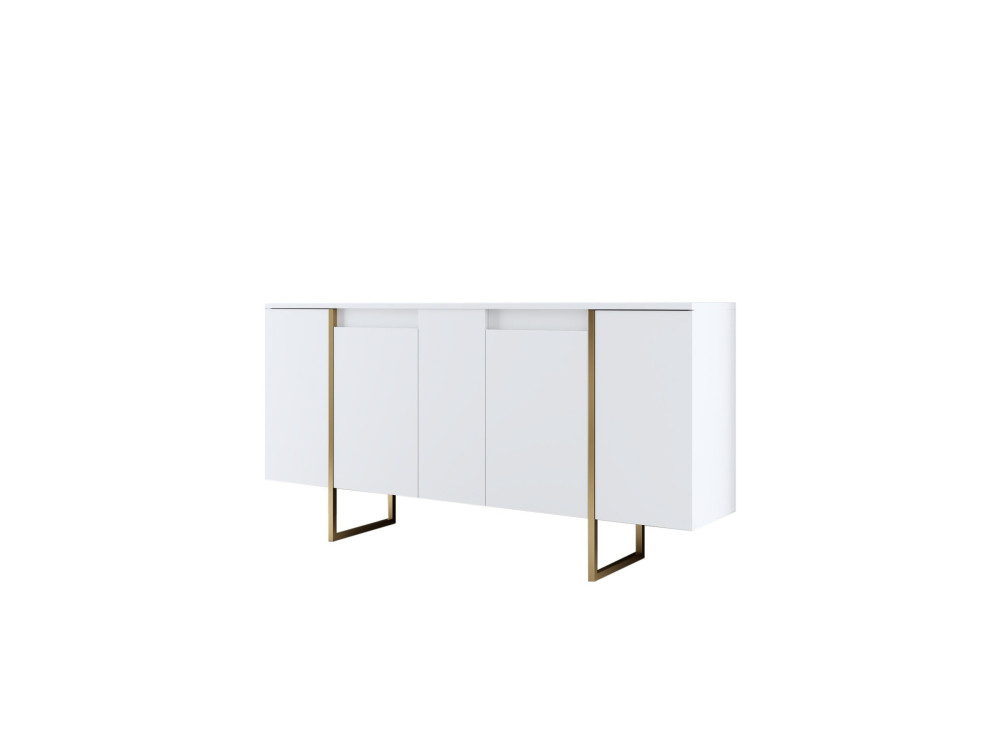Aparador de madera "Luxe" - 160 x 35 x 80 cm - Oro blanco