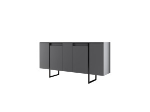 Aparador de madera "Luxe" - 160 x 35 x 80 cm - Gris antracita