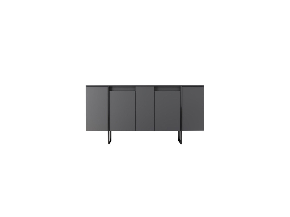 Aparador de madera "Luxe" - 160 x 35 x 80 cm - Gris antracita
