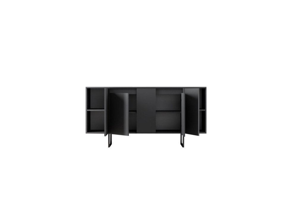 Aparador de madera "Luxe" - 160 x 35 x 80 cm - Gris antracita