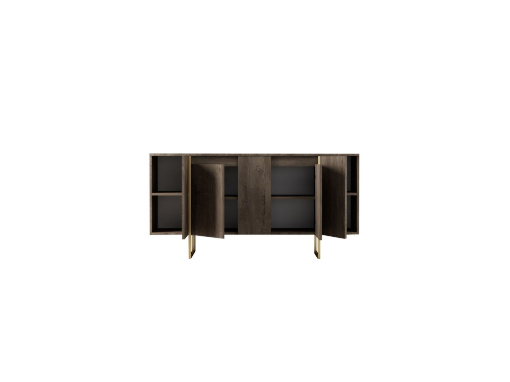 Aparador de madera "Luxe" - 160 x 35 x 80 cm - Marrón