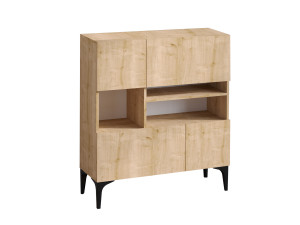 Aparador de madera "Krista" - 100 x 35 x 125 cm - Roble zafiro