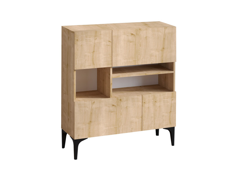 Aparador de madera "Krista" - 100 x 35 x 125 cm - Roble zafiro