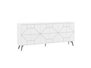Aparador de madera "Dune" - 184 x 35 x 77 cm - Blanco