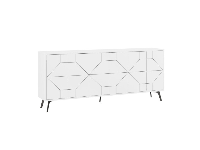 Aparador de madera "Dune" - 184 x 35 x 77 cm - Blanco