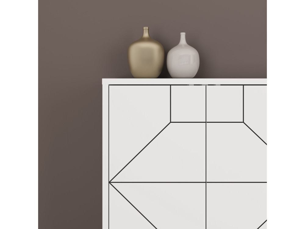 Aparador de madera "Dune" - 184 x 35 x 77 cm - Blanco