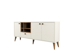 Aparador de madera "Napoli" - 180 x 35 x 81 cm - Crema
