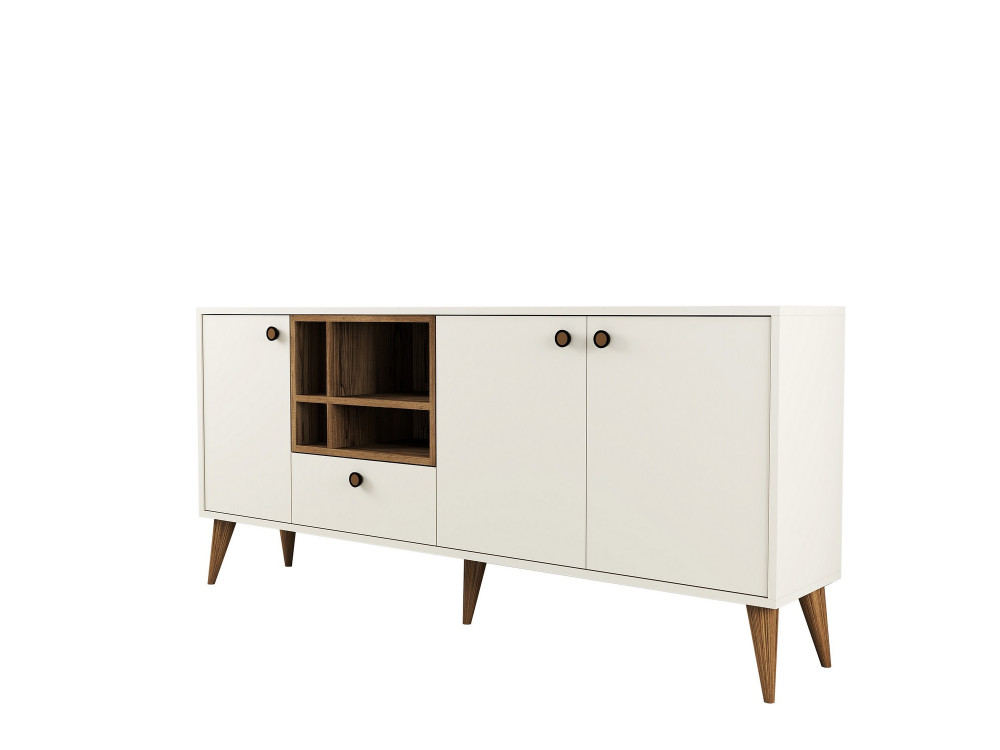 Aparador de madera "Napoli" - 180 x 35 x 81 cm - Crema