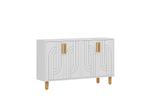 Aparador de madera "Rodney" - 120 x 29 x 73 cm - Blanco
