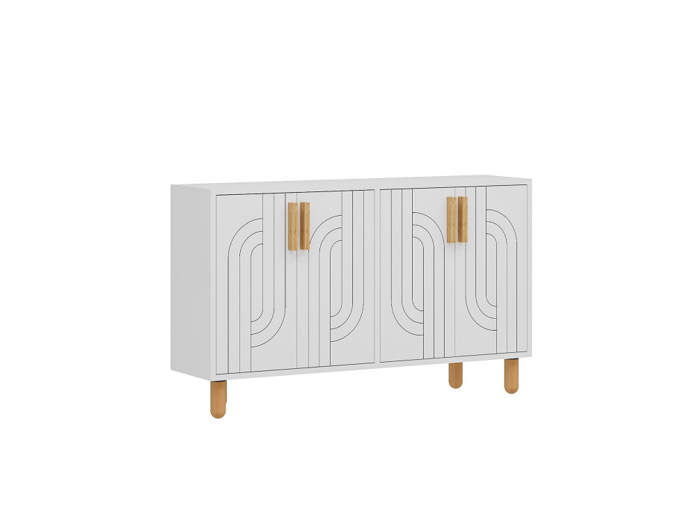 Aparador de madera "Rodney" - 120 x 29 x 73 cm - Blanco