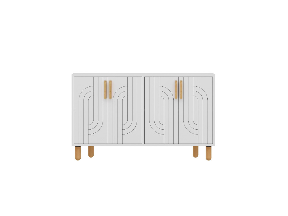 Aparador de madera "Rodney" - 120 x 29 x 73 cm - Blanco
