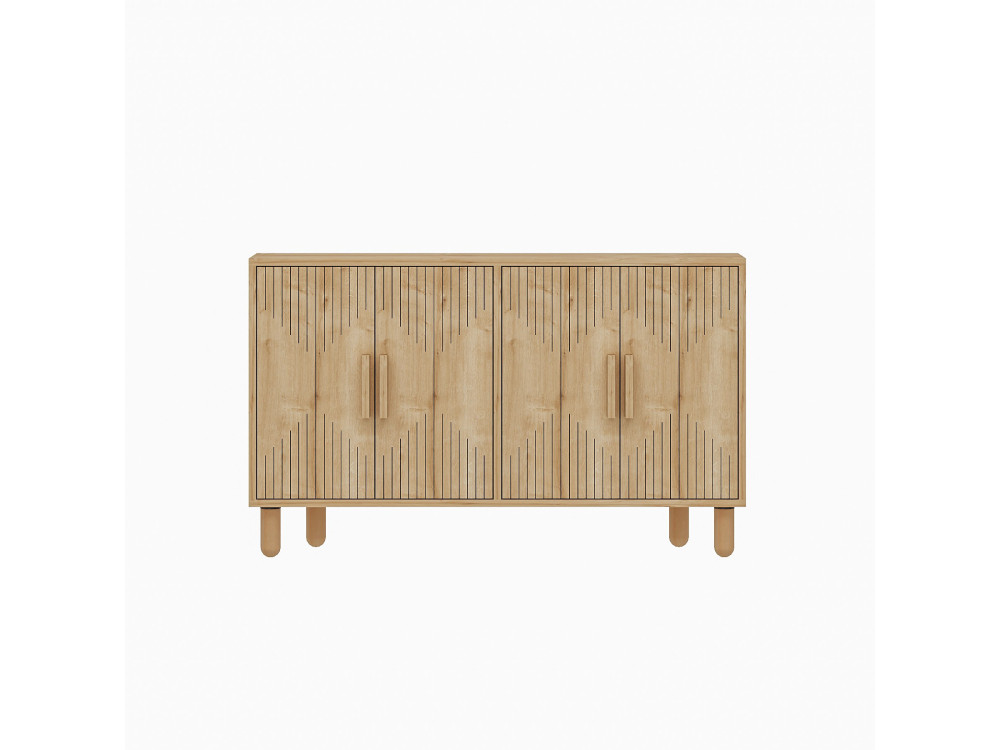 Aparador de madera "Roger" - 120 x 29 x 73 cm - Roble zafiro