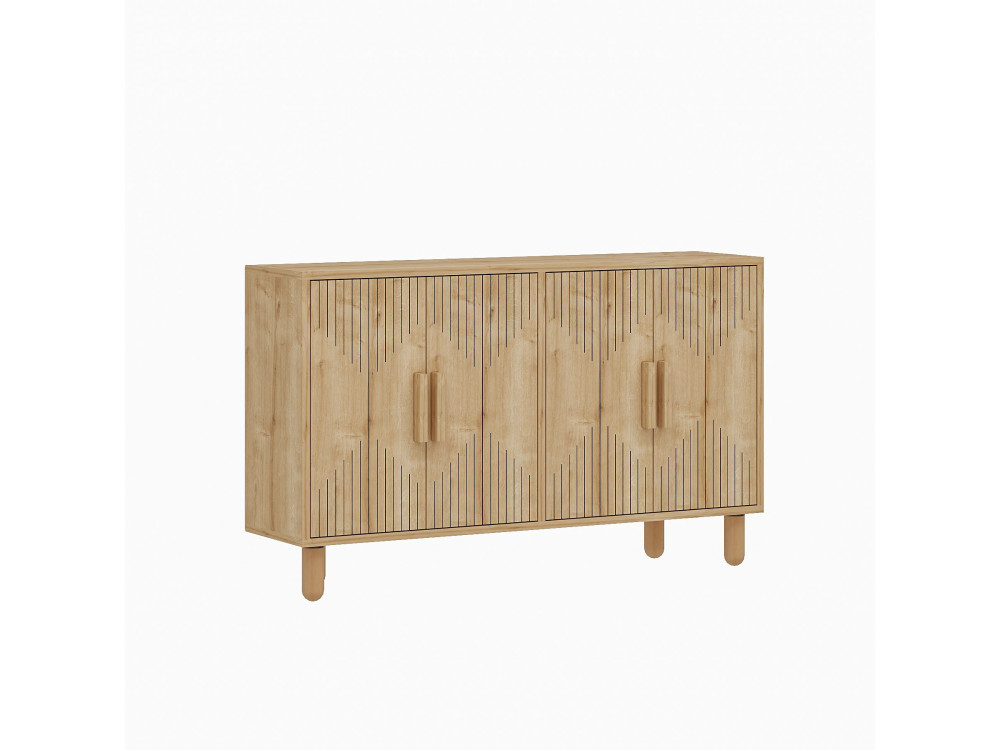 Aparador de madera "Roger" - 120 x 29 x 73 cm - Roble zafiro