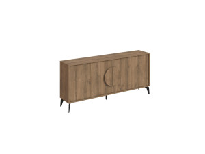 Aparador de madera "Gora Wide" - 180 x 36 x 82 cm - Marrón