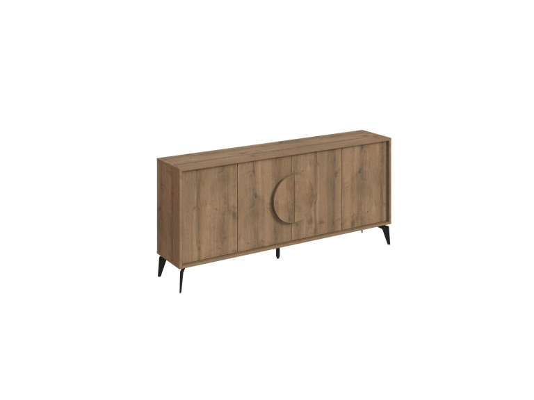 Aparador de madera "Gora Wide" - 180 x 36 x 82 cm - Marrón