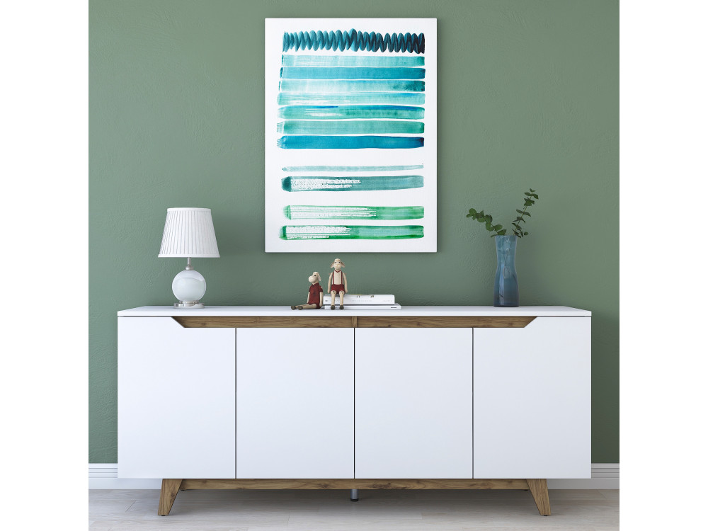 Aparador de madera "Gondol" - 180 x 45 x 79 cm - Blanco