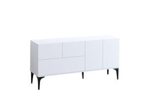 Aparador de madera "Ginny" - 150 x 35 x 75 cm - Blanco