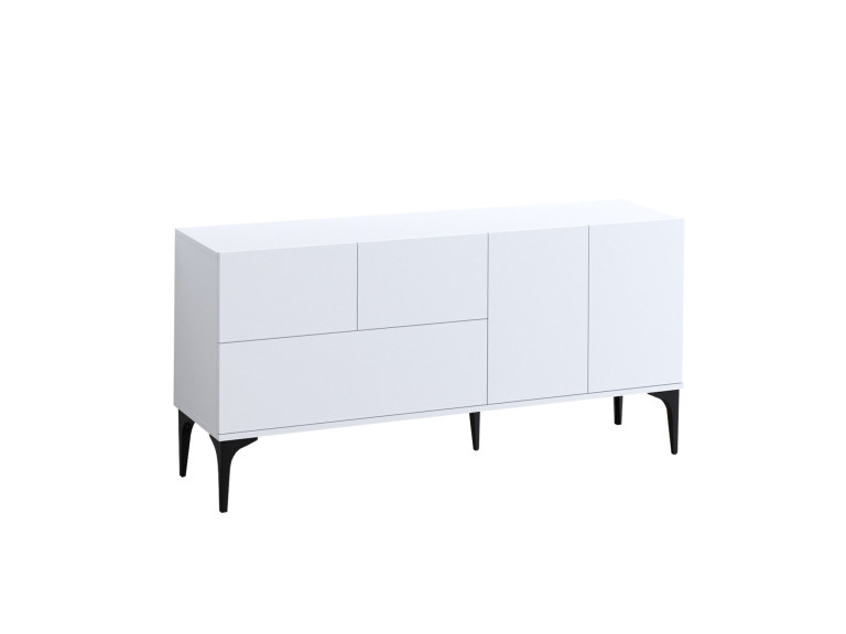 Aparador de madera "Ginny" - 150 x 35 x 75 cm - Blanco