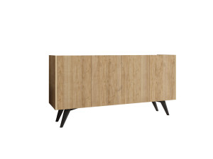 Aparador de madera "Pekin" - 150 x 40 x 76 cm - Marrón