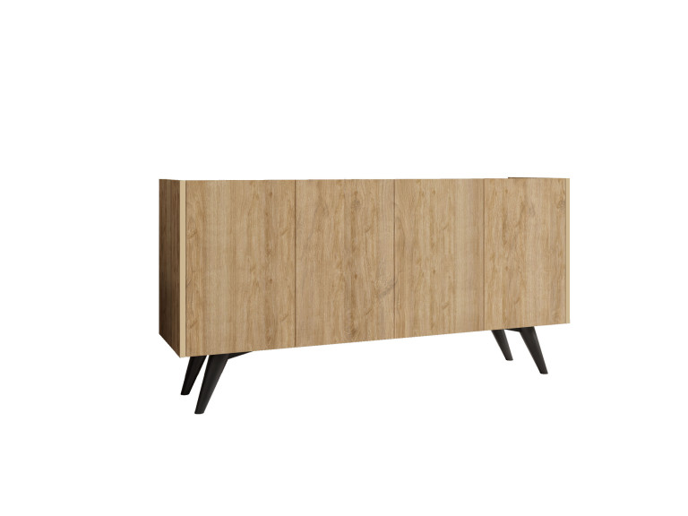 Aparador de madera "Pekin" - 150 x 40 x 76 cm - Marrón