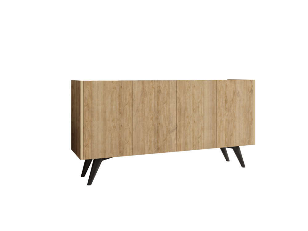 Aparador de madera "Pekin" - 150 x 40 x 76 cm - Marrón