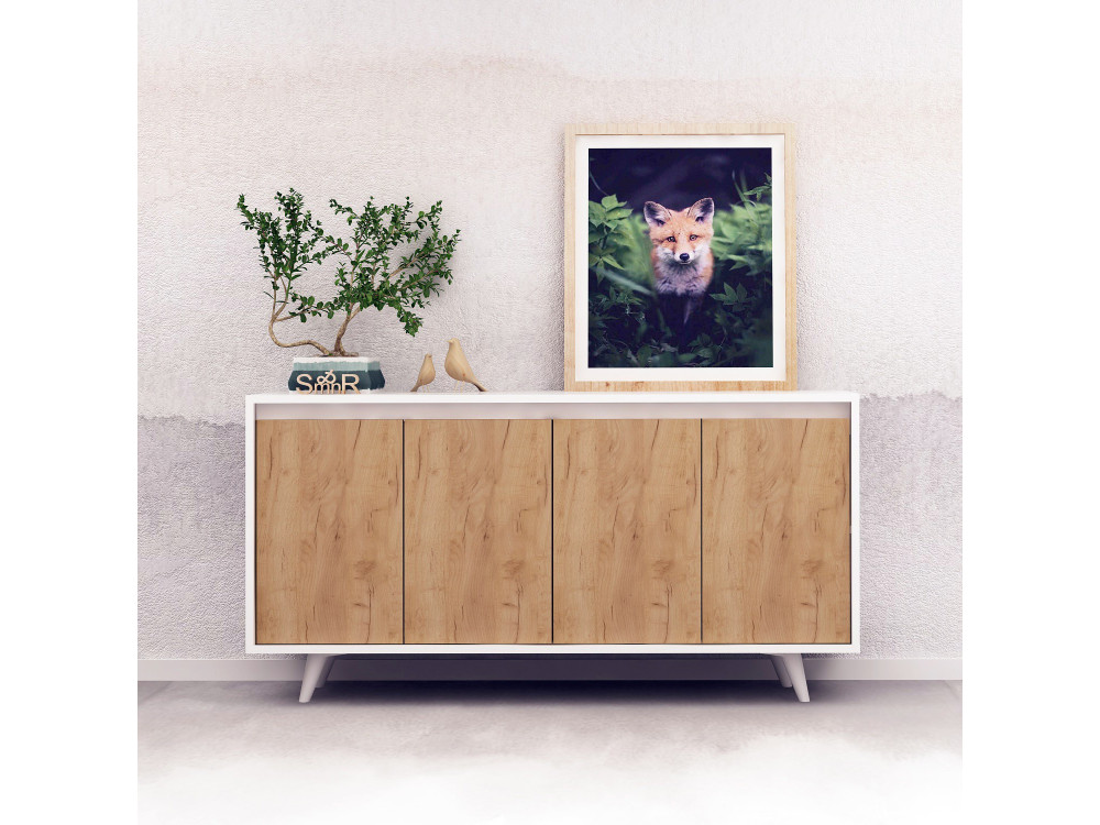 Aparador de madera "Nossa" - 140 x 40 x 86 cm - Marrón