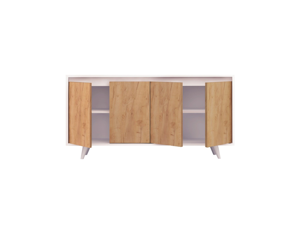 Aparador de madera "Nossa" - 140 x 40 x 86 cm - Marrón