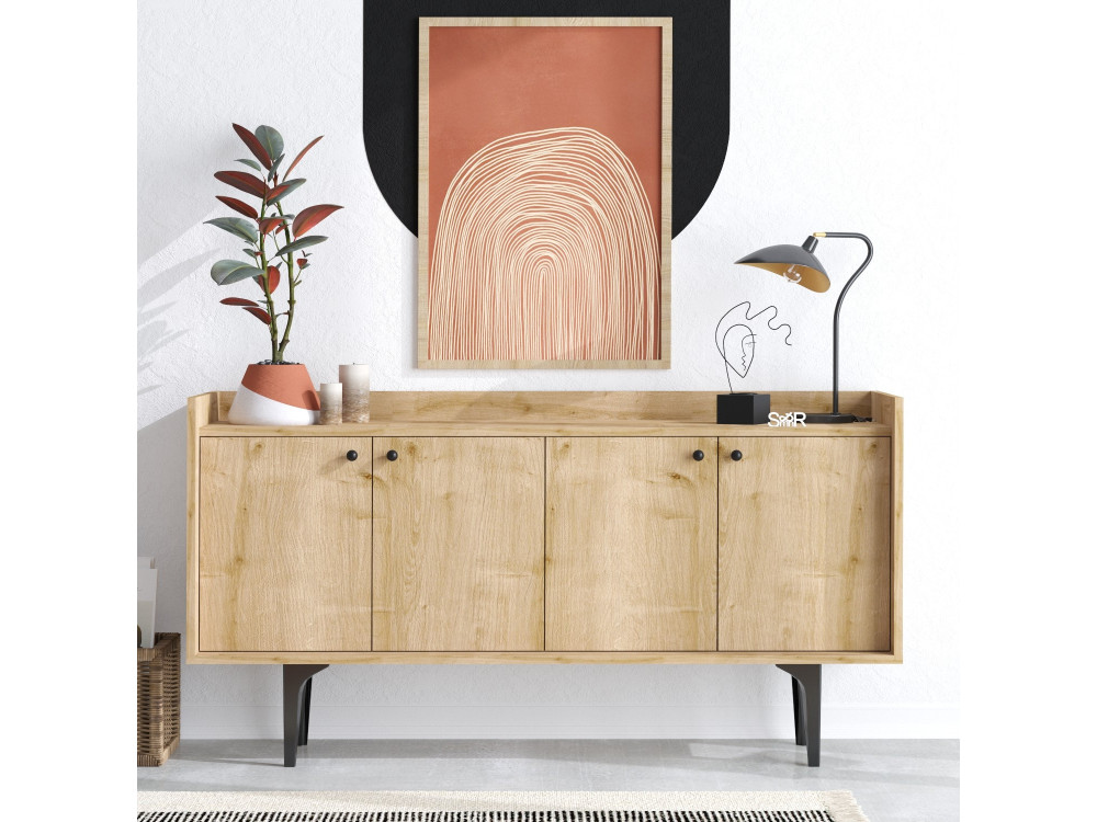 Aparador de madera "Navi" - 150 x 40 x 80 cm - Beige