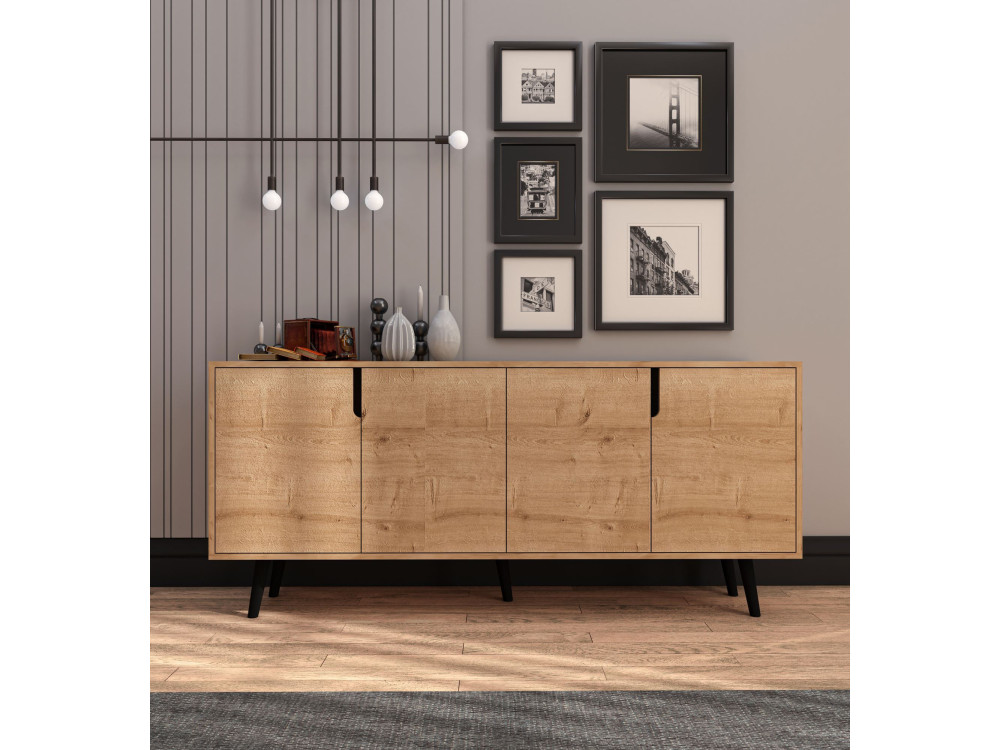 Aparador de madera "Latina" - 180 x 45 x 80 cm - Marrón claro