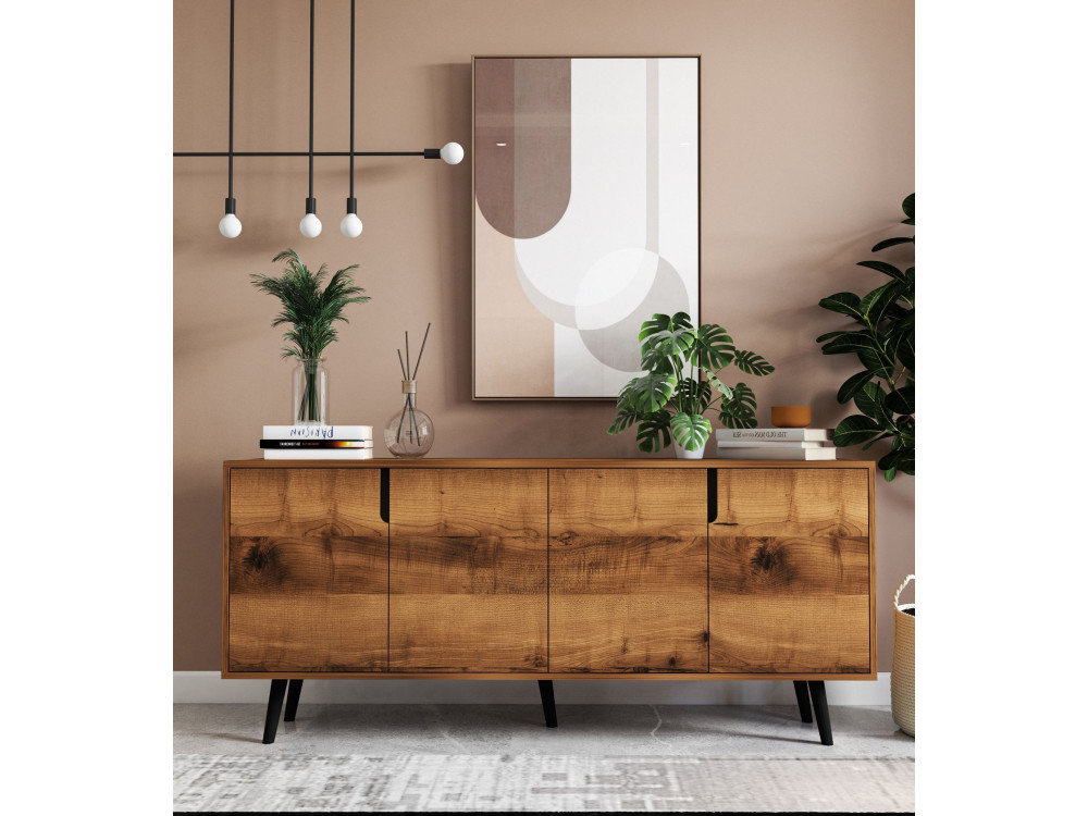 Aparador de madera "Latina" - 180 x 45 x 80 cm - Marrón