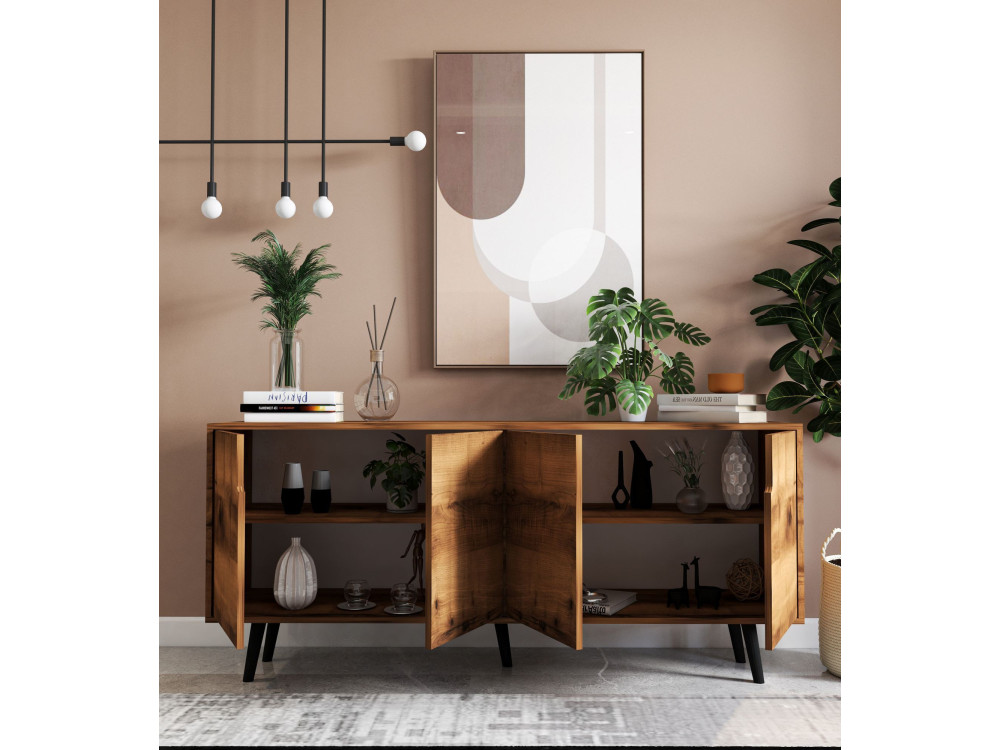 Aparador de madera "Latina" - 180 x 45 x 80 cm - Marrón