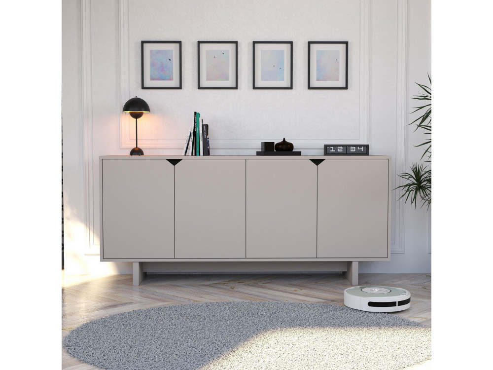 Aparador de madera "Oz" - 180 x 40 x 81 cm - Beige