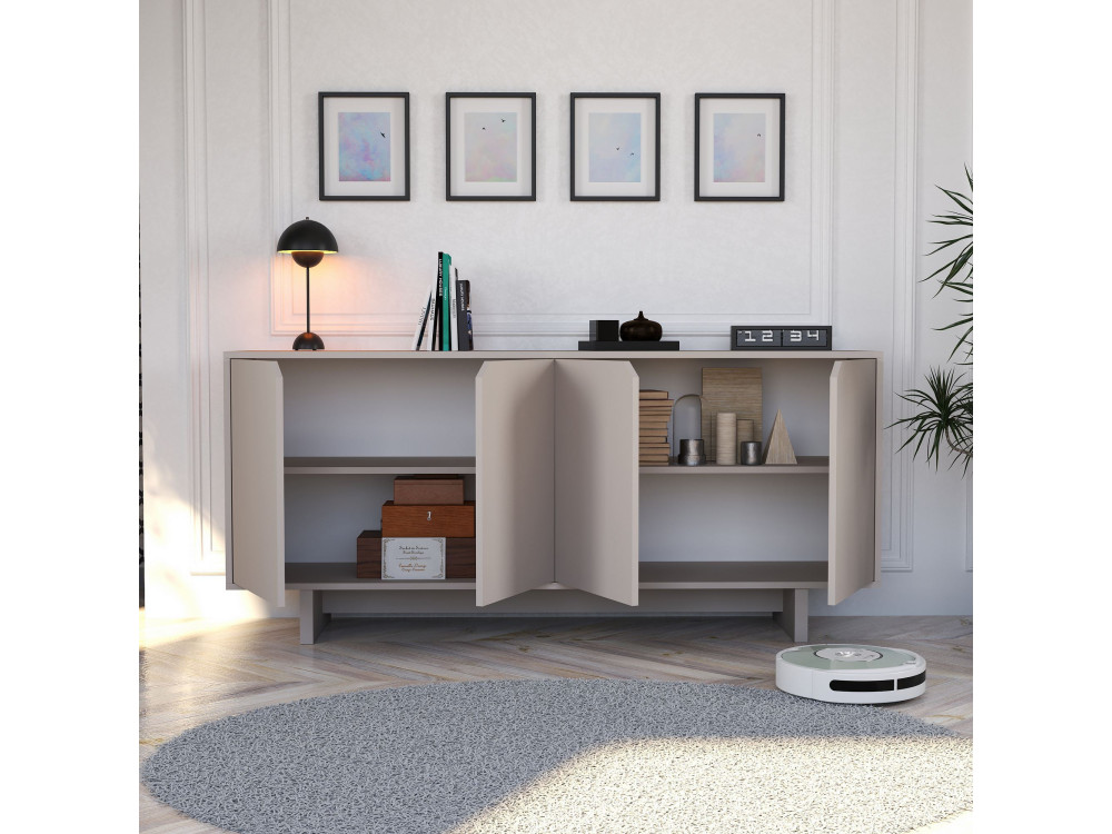 Aparador de madera "Oz" - 180 x 40 x 81 cm - Beige