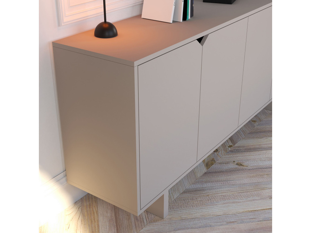 Aparador de madera "Oz" - 180 x 40 x 81 cm - Beige