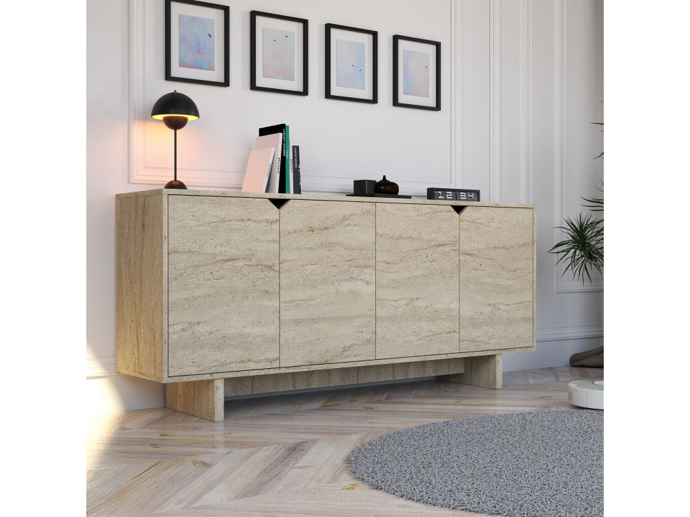 Aparador de madera "Turan" - 180 x 40 x 81 cm - Travertino