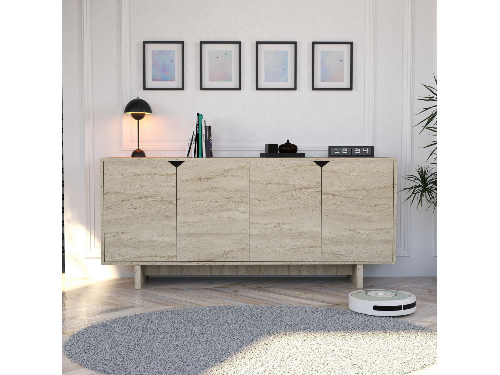 Aparador de madera "Turan" - 180 x 40 x 81 cm - Travertino